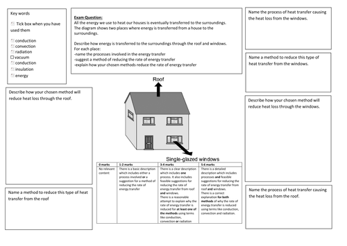QWC Writing Frame with picture prompt - Insulation