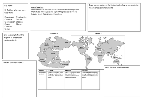 QWC Writing Frame with picture prompt - Plate Tectonics