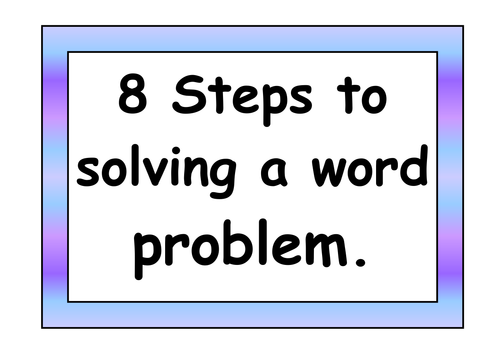 four basic steps to take when solving a word problem