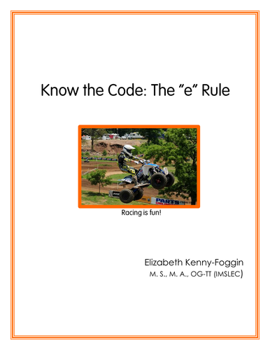 Know the Code: Spelling Rule - "e" rule