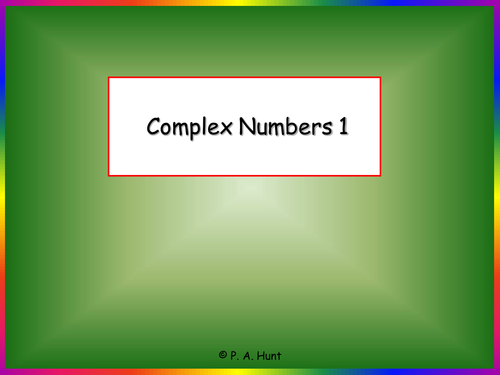 Complex Numbers 1