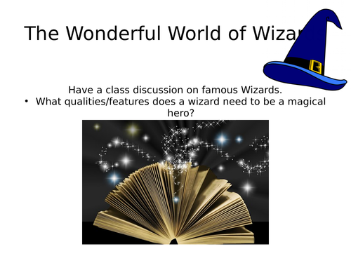 Creating your own wizard - creative writing and extending sentences lesson activity