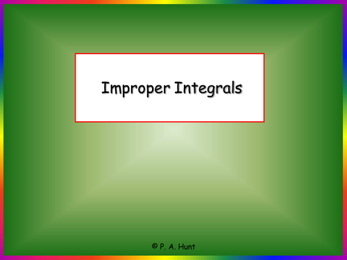 Improper Integrals 1
