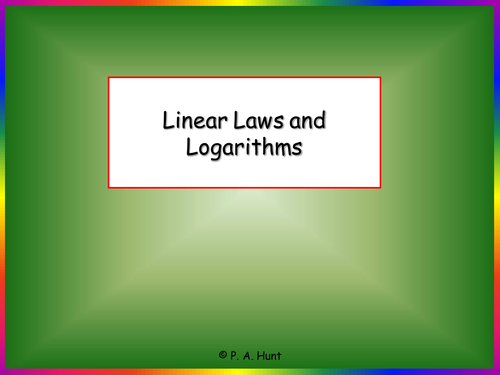 Linear Laws and Logarithms