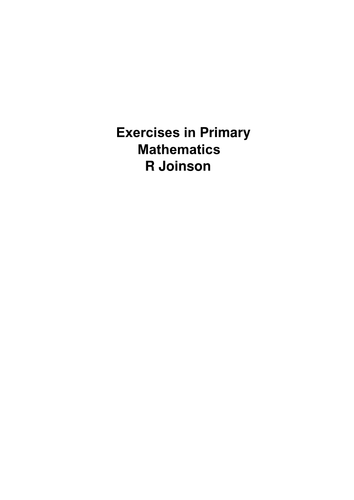 Exercises in Primary mathematics