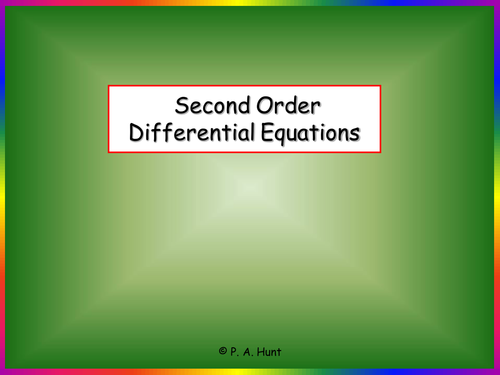 Second Order Differential Equations