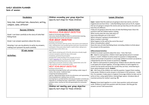 Little Red Riding Hood and Lon Po Po - 3 Days Planning and Activities for a Comparative Book Study