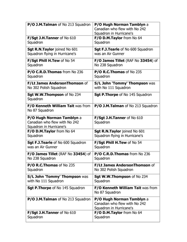Battle of Britain lessons 