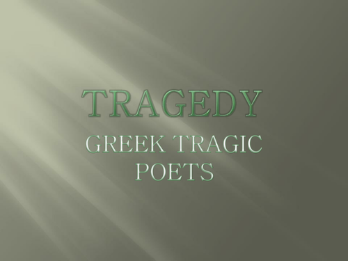 Greek Tragic Poets