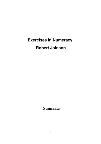 Exercises in Numeracy