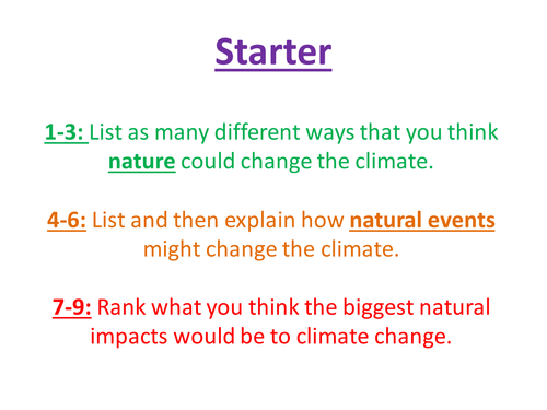 Climate Change - natural Factors - NEW AQA 2016 SPEC