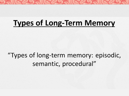 Lesson 3: Types of LTM (New AQA Specification)