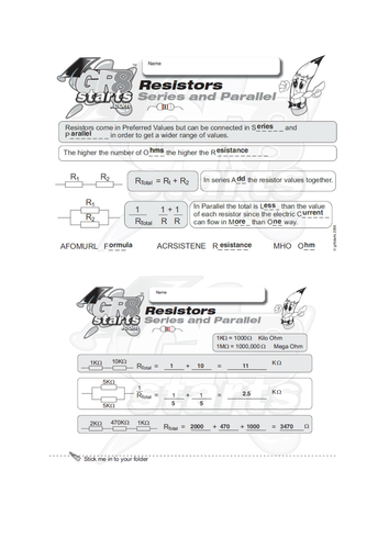 Lesson Starters for Electronics and Systems and Control - Series and Parallel Resistors