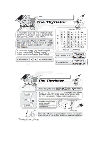 Lesson Starters for Electronics and Systems and Control - The Thyristor