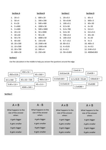 Place Value - Using Calculations