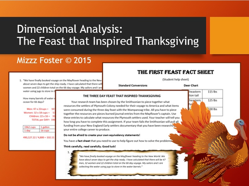 Dimensional Analysis: The Feast That Inspired Thanksgiving  (Factor / Label Method)