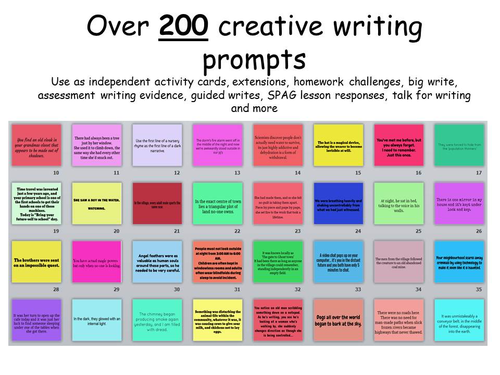 over 200 creative writing prompts ks2 ks3 ks4 teaching resources