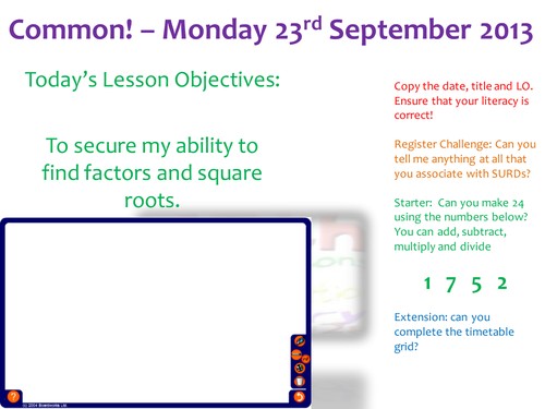 Standard Form to Surds, 15 Full lesson Powerpoints progressing from Grade F to A