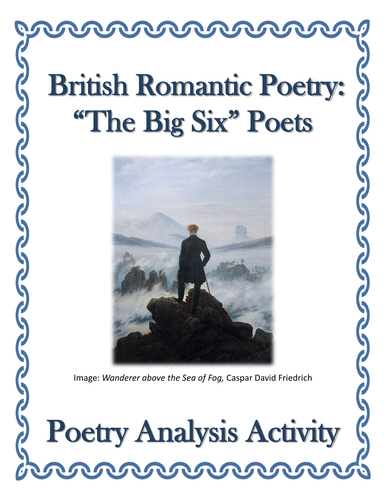 British Romantic Poetry Analysis Activity - The Big Six Poets