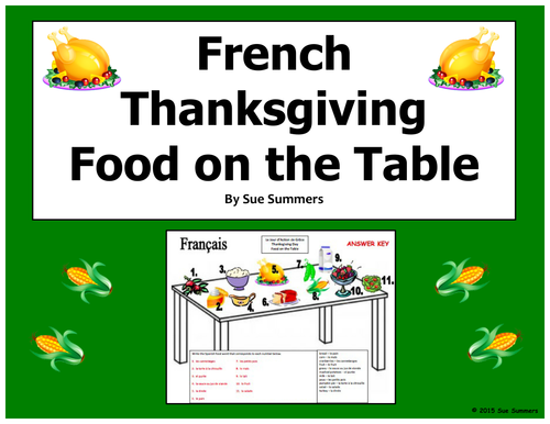 French Thanksgiving Table and Vocabulary - Jour d'Action de Grace