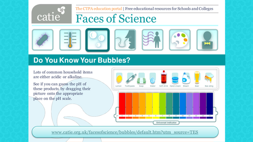 Do You Know Your Bubbles? pH scale and soaps web activity