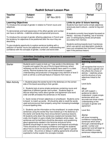 Adjective agreements in French