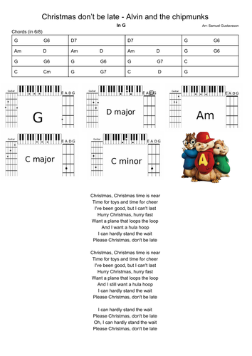Christmas Dont Be Late Alvin And The Chipmunks Lead Sheet For Bands With Singer Teaching Resources