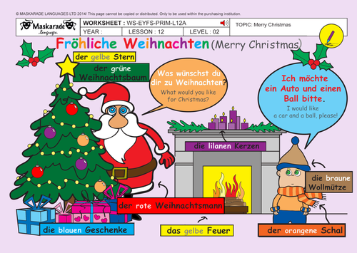 GERMAN-ALL ABOUT CHRISTMAS: KS1/KS2: Christmas decorations/ Quiz/Puppet Theatre/ Cut out masks/ 