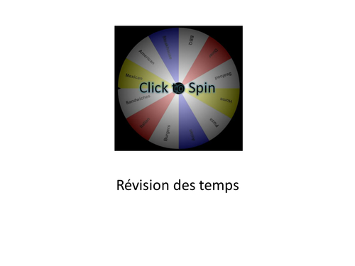 Spin the wheel to revise the tenses