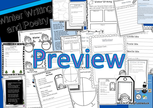 Winter Writing and Poetry Pack for Upper KS1 and KS2