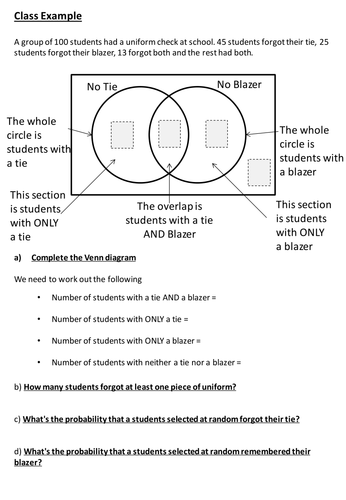 Structured Venn Diagram Questions by SiouxzieD - Teaching 