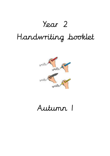 Year 2 handwriting and spelling booklet for left handers