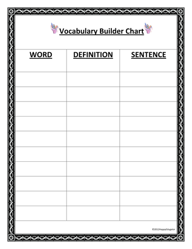 Vocabulary Builder Chart