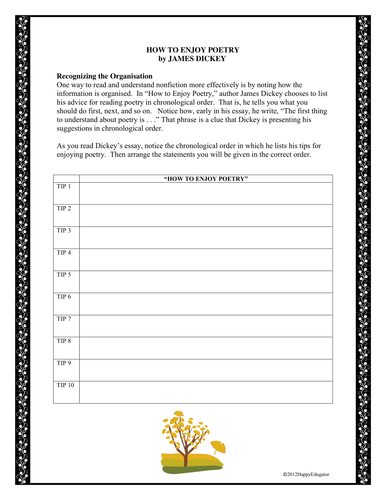 How to Enjoy Poetry by James Dickey Organisational Chart