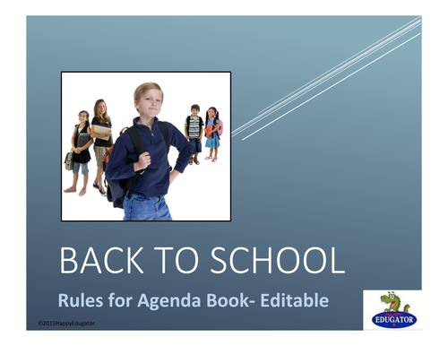 Back to School Rules for Agenda Book