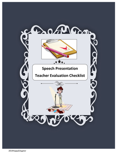 Speech Presentation - Teacher Evaluation Sheet