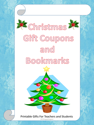 Christmas Gift Coupons and Bookmarks