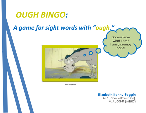 Know the Code: OUGH Sight Bingo Game
