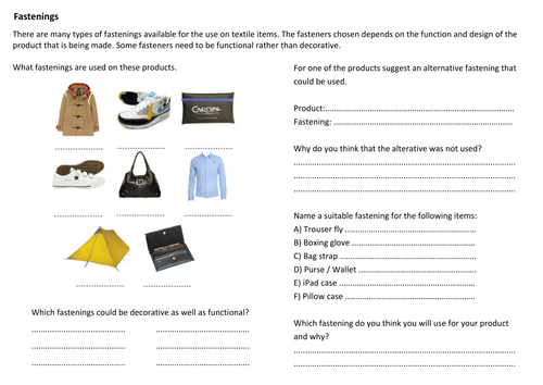 ks3 textiles homeworks teaching resources