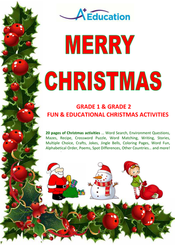 Download Merry Christmas Grade 1 Grade 2 Fun Educational Christmas Activities Teaching Resources PSD Mockup Templates