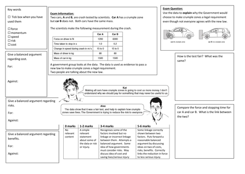 QWC Writing Frame with picture prompt - Crumple Zones