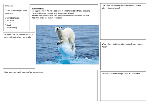 QWC Writing Frame with picture prompt - Climate Change
