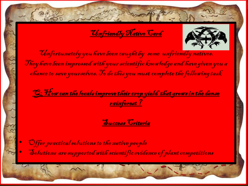 How to Hook Your Middle Ability Boys: Lesson 1:Treasure Hunt (AQA B1 Plant Adaptation & Competition)