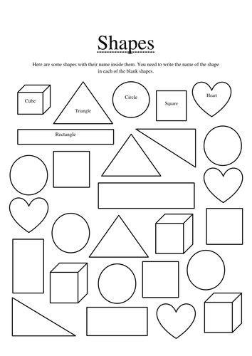 practicing names of shapes teaching resources