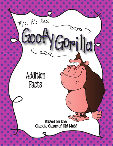 Goofy Gorilla Card Game: Addition Facts