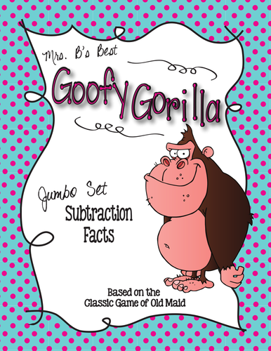 Goofy Gorilla Card Game: Subtraction Facts Jumbo Set