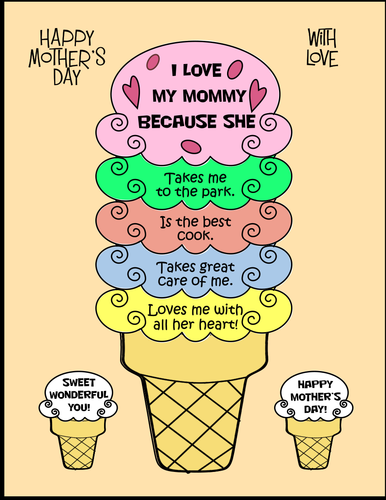 Mother's Day Crafts - Build Mom/Mum an Ice Cream Cone!