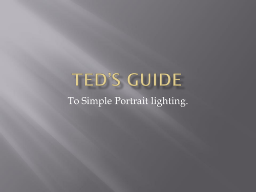 Simple Portrait lighting for GCSE photography