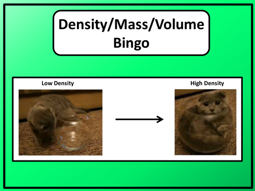 Density Mass Volume Bingo
