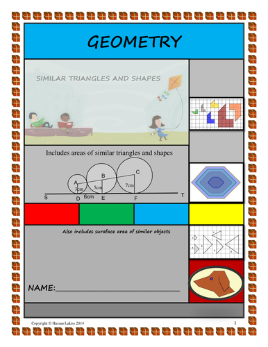 Similar Triangles and Similar Shapes with an assessment with markscheme and solutions.